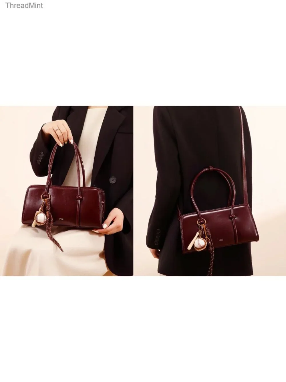 PU Leather Top Handle Satchel Bag Women's Crossbody Shoulder Purse Multi Pocket
